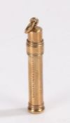 Goldsmiths & Silversmiths Co Ltd. 9 carat gold retracting pencil, the cylindrical body engraved "A.