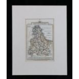 John Cary, original coloured map engraving, South Wales, published Jan. 1. 1821, mounted, the map