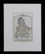 John Cary, original coloured map engraving, South Wales, published Jan. 1. 1821, mounted, the map