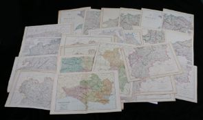 Collection of British county maps, to include The Dispatch Atlas, two sets of Wales in four