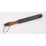 County of Norfolk Victorian painted truncheon, the painted body with VIR above a crown and