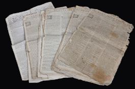 Collection of 18th Century newspapers, to include the Newcastle Courant, John Bull, The Cumberland