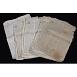 Collection of 18th Century newspapers, to include the Newcastle Courant, John Bull, The Cumberland