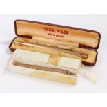 Yard-O-Led rolled gold propelling pencil, in original box, engine turned gold plated sliding