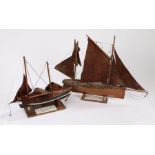 Model of a Lowestoft fishing boat LT112 "Boy William", 50cm wide, 39cm high, model of a Zulu built