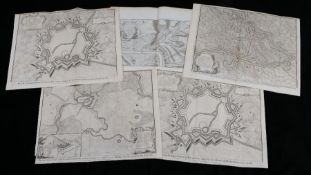 Military maps, to include two "Aeth a strong frontier town in Brabant taken by the Duke of