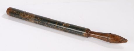 George III painted truncheon, dated 1816, 53cm long