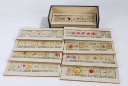 Collection of 77 pathology interest microscope slides, to include slides labelled liver, kidney,