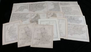 J & C Walker, England and Scotland coloured maps, to include England canals and railways, Ancient