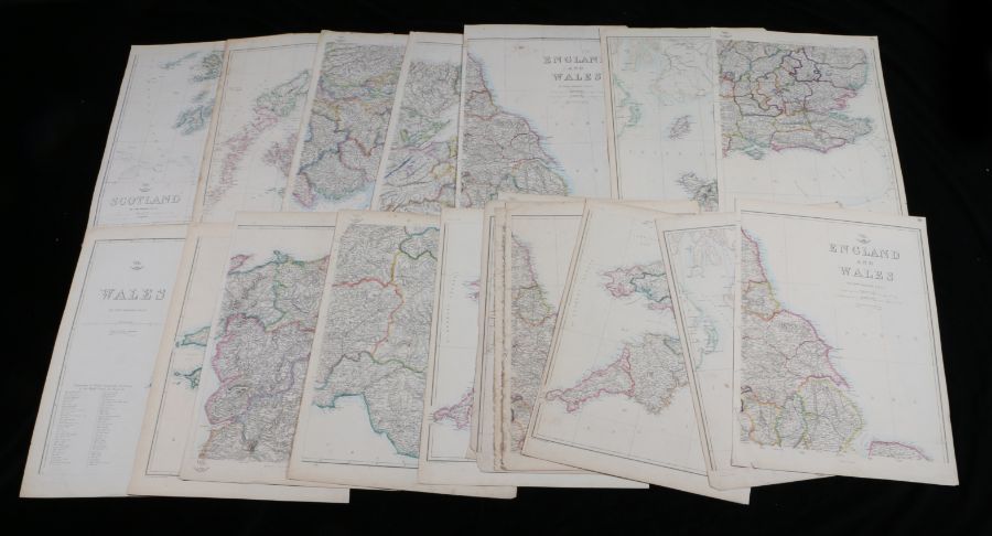 Collection of twenty British county maps, to include The Dispatch Atlas, three England and Wales