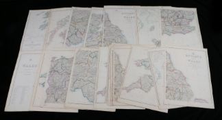 Collection of twenty British county maps, to include The Dispatch Atlas, three England and Wales