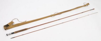 Hardy "The Perfection Palakona" two piece split cane fly fishing rod, number 20845, with cork