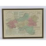 Carrington Bowles, coloured map engraving, "Bowle's new medium map of South Wales", 1785, housed