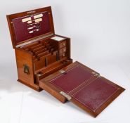 Edwardian mahogany stationary box, the rectangular box with a hinged top above the drop writing