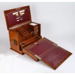 Edwardian mahogany stationary box, the rectangular box with a hinged top above the drop writing