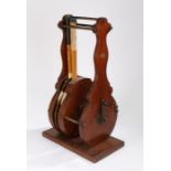 Unusual early 20th Century tennis racket press, with adjustable mahogany dividers, a cast iron