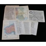 Letts. Son & Co Limited two coloured maps of South Wales, black and white engraved map of South-East