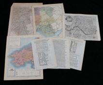 Letts. Son & Co Limited two coloured maps of South Wales, black and white engraved map of South-East