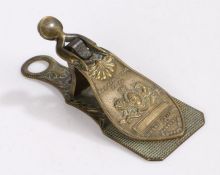 19th Century Merry Phipson & Parkers Letter Clip, cast "REG OCTR 3 1843 no. 24", with royal crest,
