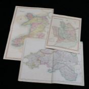 Henry Teesdale, original coloured map engraving, Monmouthshire, T.L. Murray, original coloured map