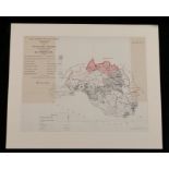 Coloured map engraving "LOCAL GOVERNMENT BOUNDARIES COMMISSION, DIAGRAM of the ALTERATIONS