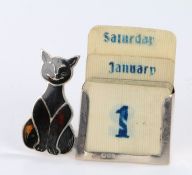 Unusual Edward VII silver and tortoiseshell mounted desk calendar, London 1904, makers mark