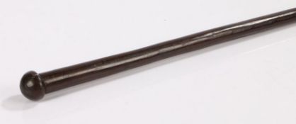 African tribal Zulu prestige staff, the globular pommel above a tapering stem, 105cm long