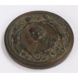 Christopher Columbus, bronze medal, one side depicting Cristoforo Colombo in profile, the reserve
