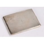 George VI silver cigarette case, Birmingham 1938, maker F H Adams & Holman, the engine turned