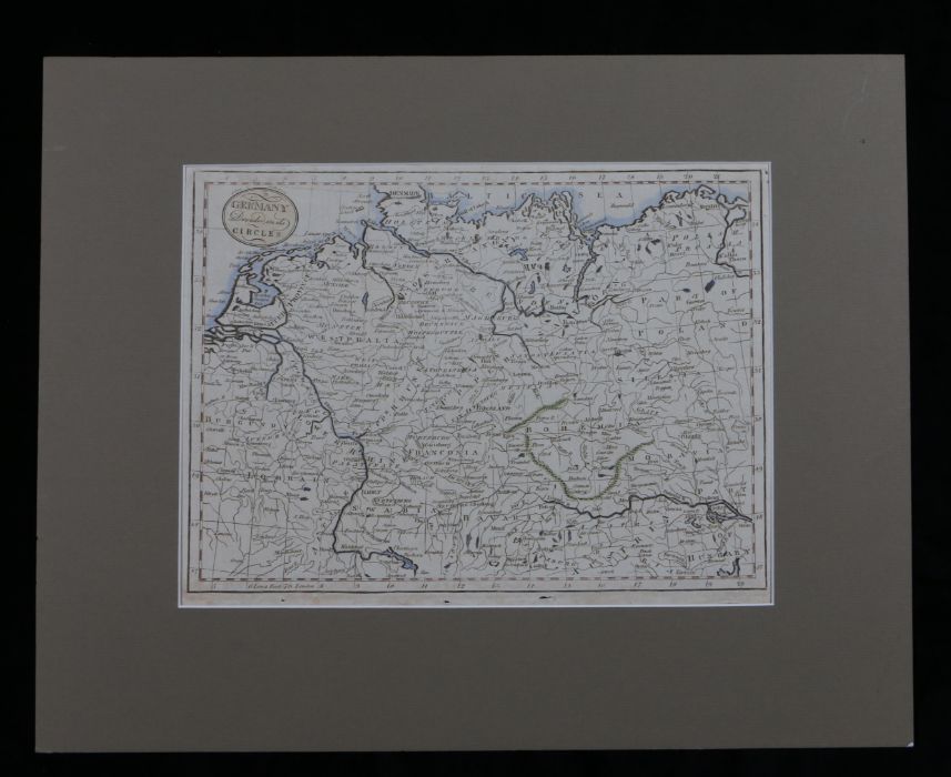 C. Paas, coloured map engraving, "Germany divided into its's circles", mounted, the map 30cm x 22.