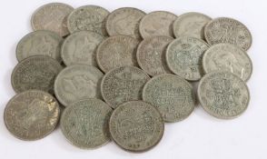 George VI, a collection of Half Crowns coins, 1937 x 11 and 1938 x 9, (20)