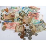 Collection of coins and banknotes, to include GB and World coins, together with a collection of