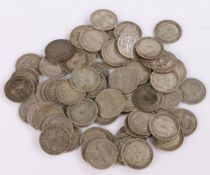 Edward VII, a collection of Three Pence coins, to include the dates 1902, 1903, 1904, 1905, 1906,