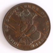 British Token, copper halfpenny, SUCCESS TO NAVIGATION, with crest depicting a lion above latin
