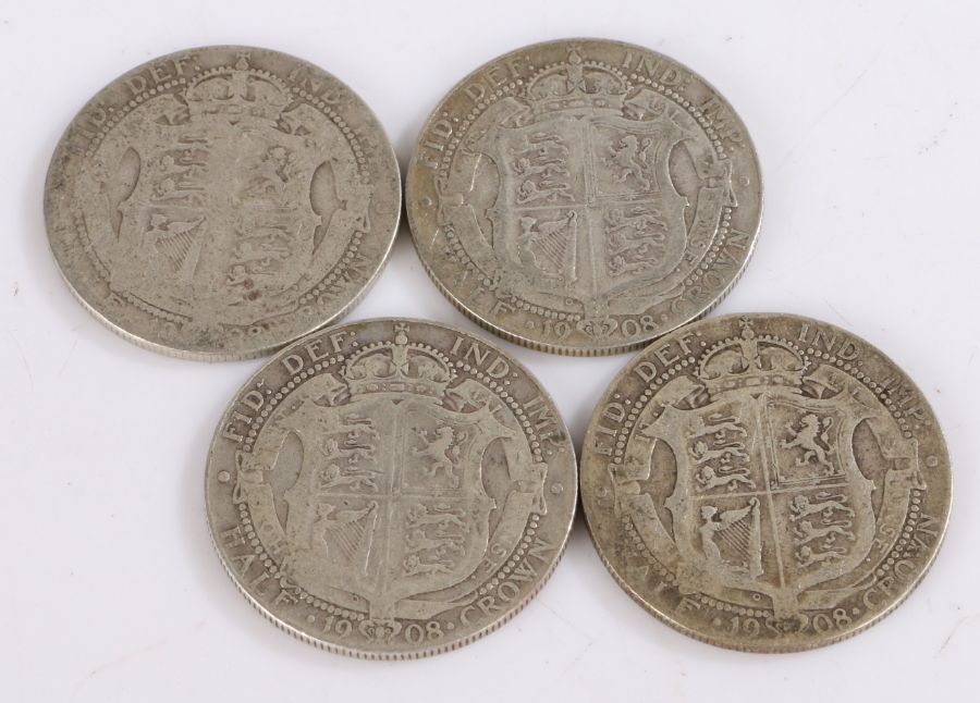 Edward VII, Four Half Crowns, 1908 x 4, (4)