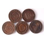 Masonic tokens, to include Tyrian Mark Master lodge 182, Busby 458, Alfred Lodge 136, Galen 1285 and