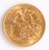 George V, Half Sovereign, 1914, St George and the Dragon