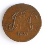 British Token, copper halfpenny, 1795, LONG LIVE THE KING, with profile depiction of King George