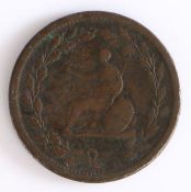 British Token, copper halfpenny, BRUTUS, with central profile bust, the reverse with depiction of