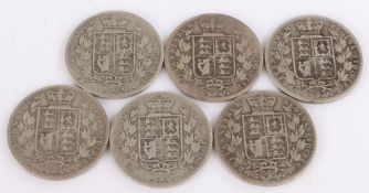 Victoria, a collection of pre 1947 Half Crowns, 1885 x 6, (6)