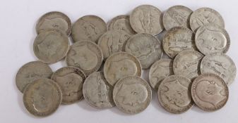 Edward VII, a collection of pre 1947 Florins, dates rubbed x 23, (23)