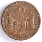 British Token, copper penny, 1811, Bristol, ONE PENNY TOKEN 1811, with profile bust of George III,