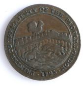 British Token, halfpenny, 1795, London, D.I. EATON THREE TIMES ACQUITTED OF SEDITION, with profile