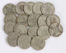 George V, a collection of eighteen One Florin coins, (18)