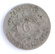 British Token, silver Six Pence, 1811, BRISTOL & WILTSHIRE above bridge, reverse PAYABLE BY