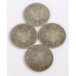 Victoria, Five Half Crowns, 1893 x 4, (4)