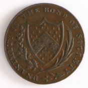 British Token, copper halfpenny, 1794, Northiam Sussex, NORTHIAM HALFPENNY 1794, with central
