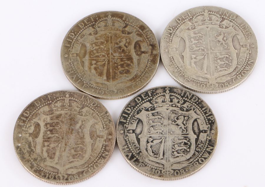 Edward VII, Four Half Crowns, 1908 x 4, (4)