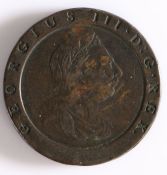 George III "Cartwheel" Two Pence coin, 1797