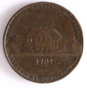 British Token, copper halfpenny, 1799, Montrose, MONTROSE HALFPENNY 1799, with Montrose crest, the